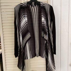 Threads Saks Fifth Ave Womens Black White Cardigan